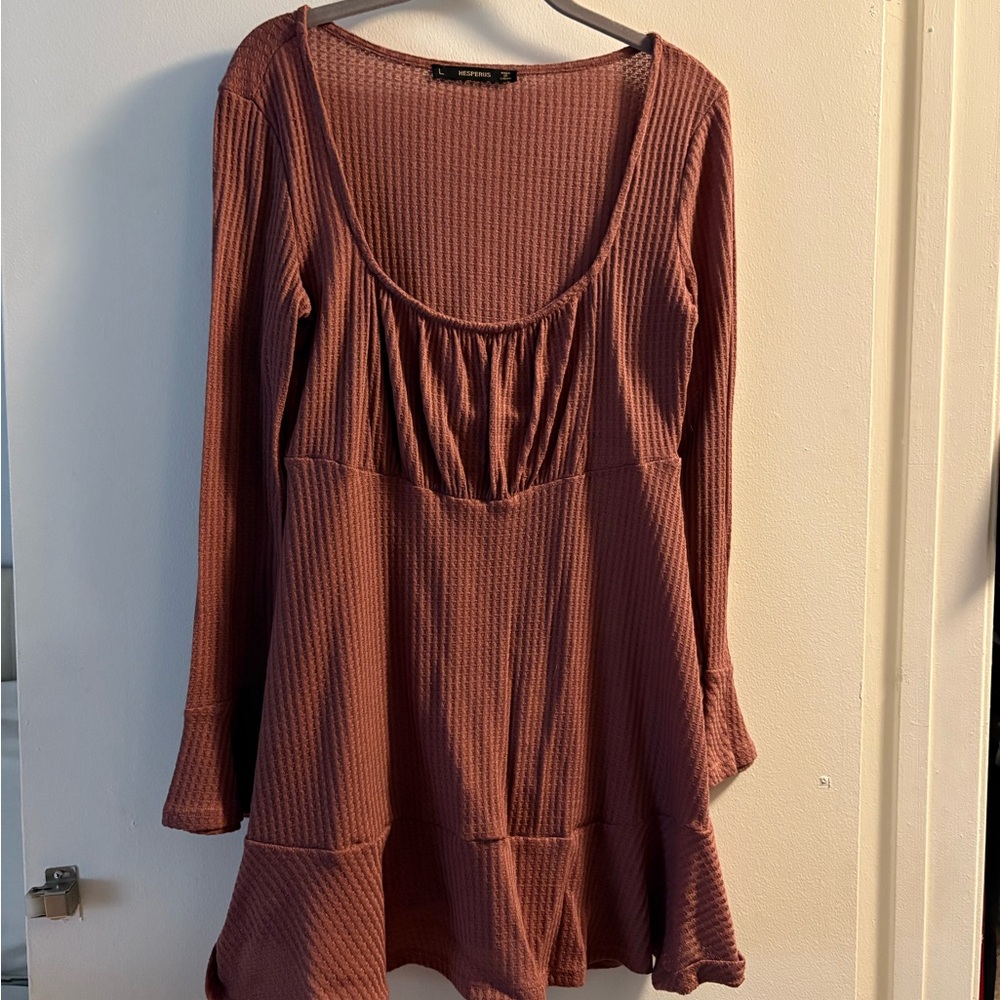 Women's Ribbed Mauve Dress
